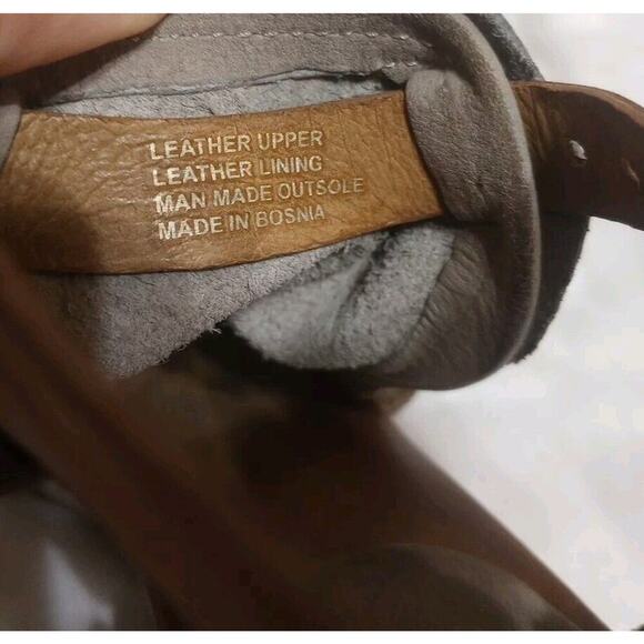 Miz Mooz Leather Heeled Sandals Sz 37 Sz 6.5 New Beige Open Toe Studded - Picture 8 of 11